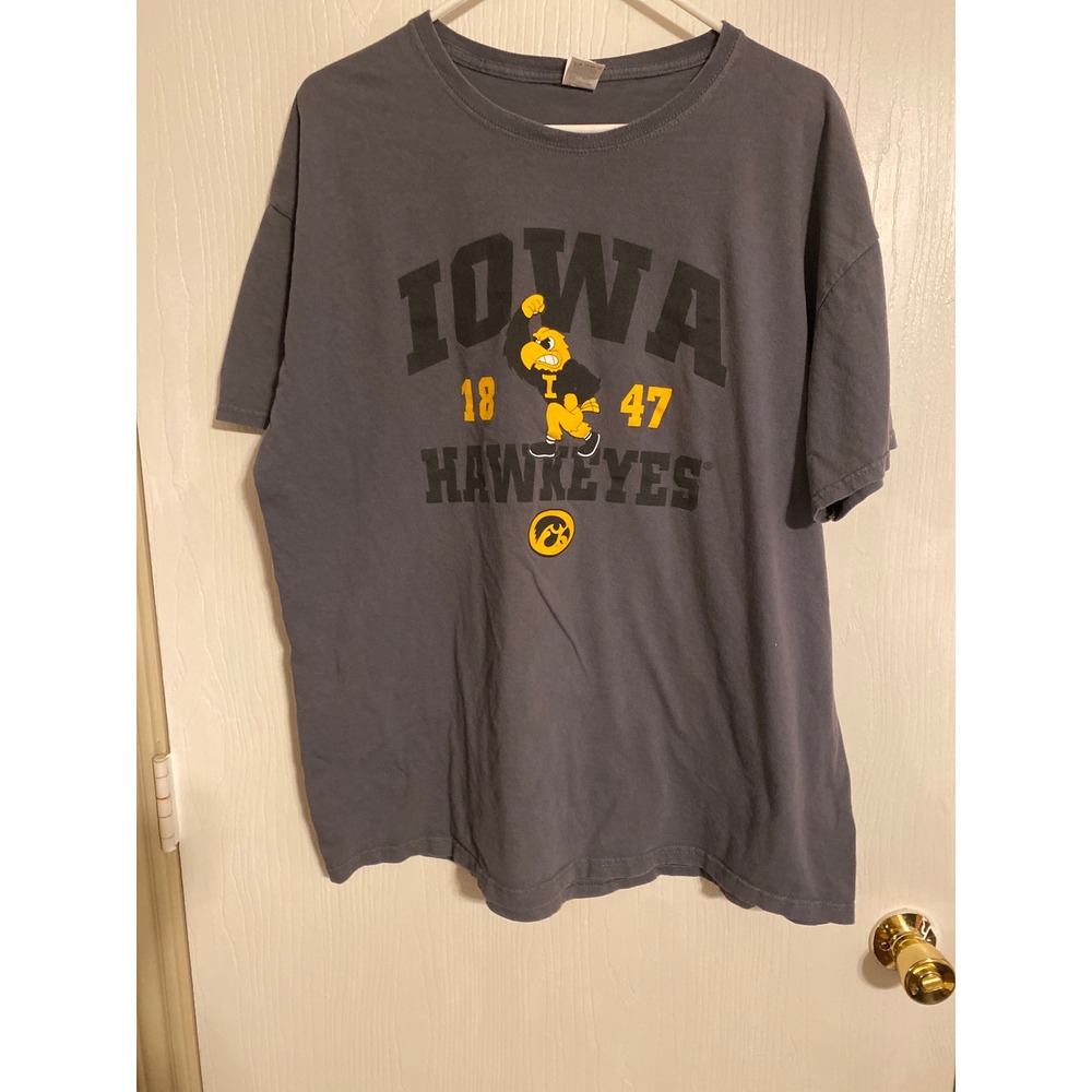 Iowa Hawkeyes Herky the Hawk Graphic T-Shirt Gray XL 1847 NCAA College Tee
0250